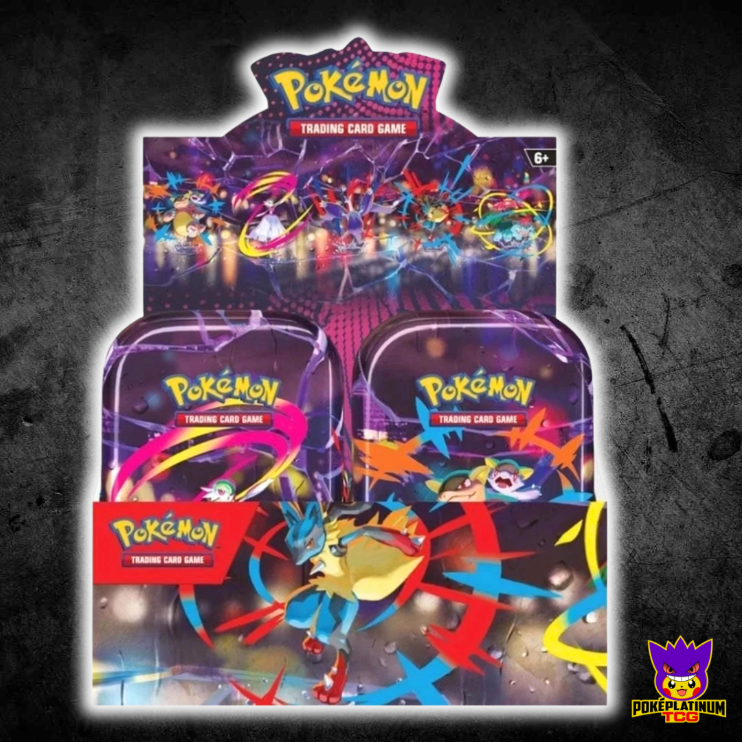 Mega Evolution Mega Heroes Mini Tins Sealed Display Case