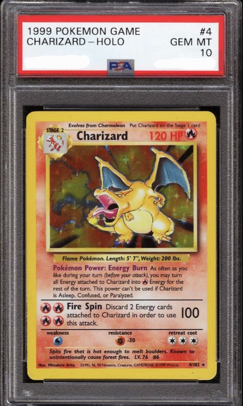 PSA 10 Charizard Holo Base Set Unlimited #004 GEM MINT