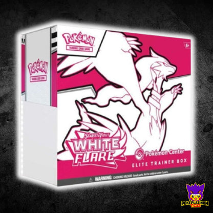White Flare Pokémon Center EXCLUSIVE Elite Trainer Box WITH ACRYLIC CASE
