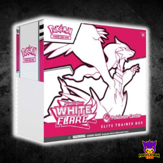 White Flare Pokémon Center EXCLUSIVE Elite Trainer Box WITH ACRYLIC CASE