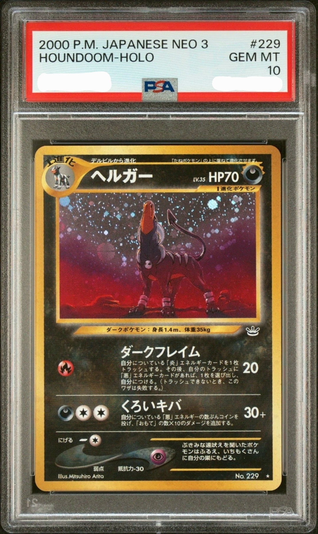 PSA 10 Houndoom Holo Japanese Neo 3 #229 GEM MINT