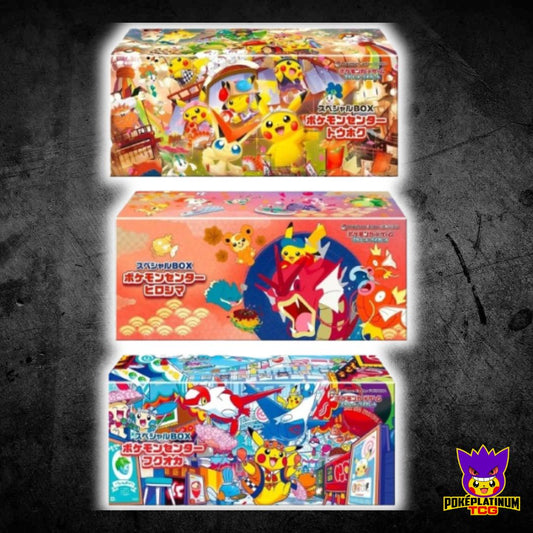 Japan POKÉMON CENTRE EXCLUSIVE Special Box Triple Set – Tohoku, Hiroshima & Fukuoka WITH SHRINK