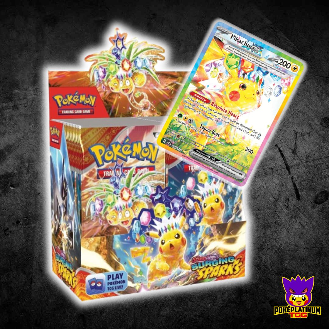 Surging Sparks Booster Box with Semi-Rigid Protector Case