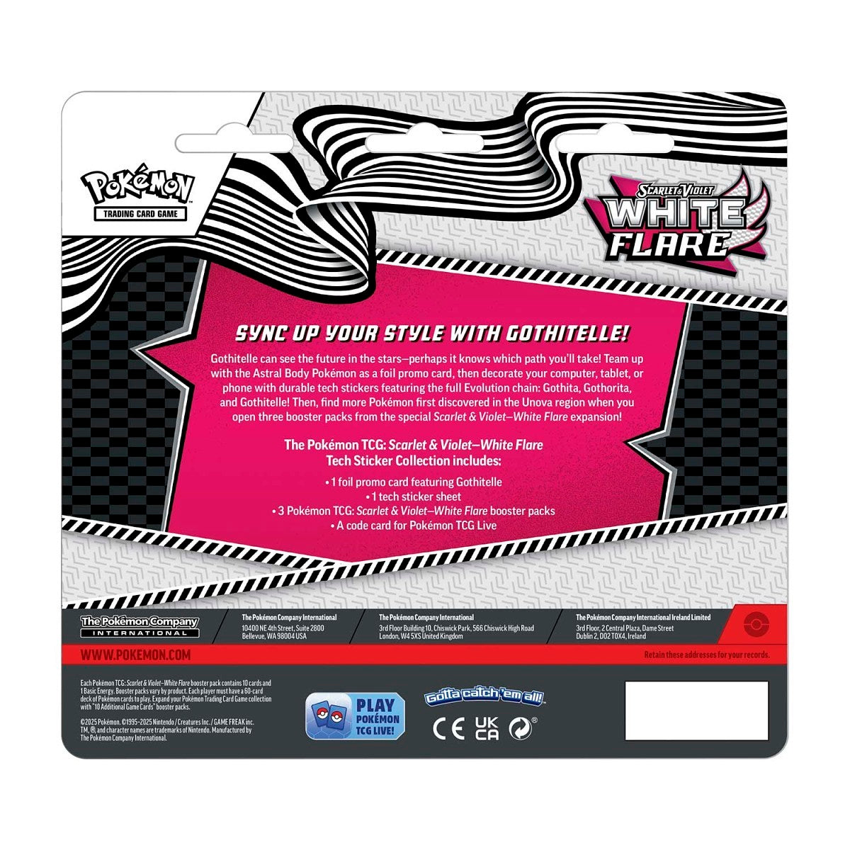 White Flare Tech Sticker Collection/3-pack Blister