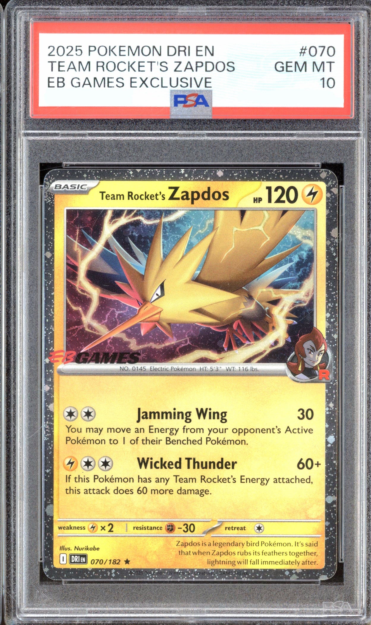 PSA 10 Team Rocket's Zapdos EB Games Exclusive Promo